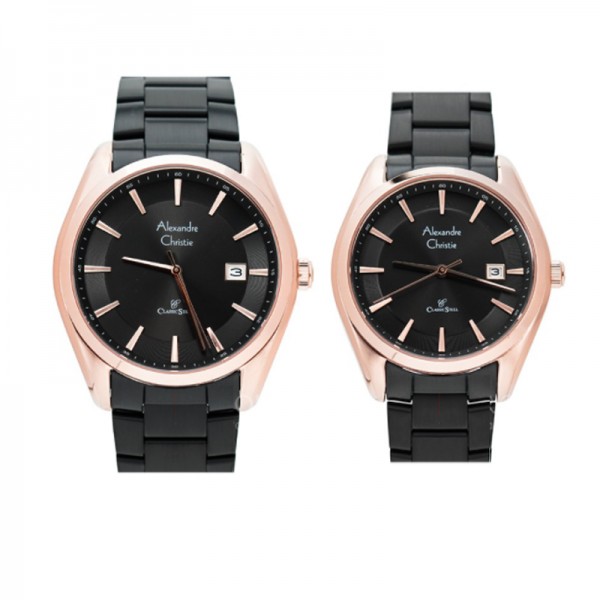 Alexandre Christie AC 8648 Rosegold Black Couple